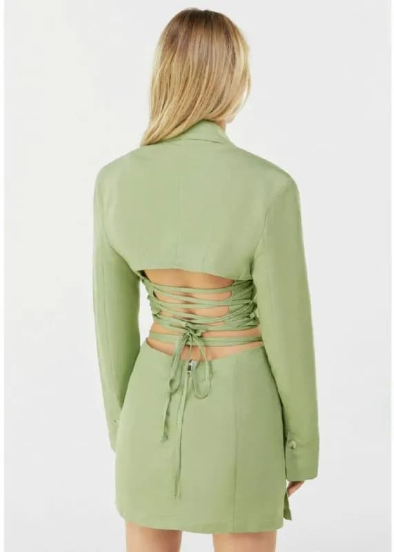 Bershka юбка и жакет из натурального льна на подкладе из хлопка. Шнуровка от юбки на талию и корсетн — Батуми — 110 ₾
