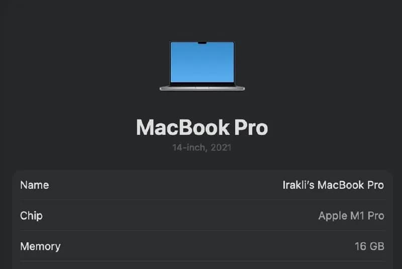 Macbook pro 14 m1 pro 16/512 в отличном состоянии, все родное ничего не менялось, полный комплект, л — Тбилиси — 2 200 ₾