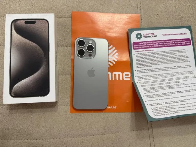 iPhone 15 Pro Titan sim+esim в идеальном состоянии без царапин с дня покупки носился в чехле и защит — Батуми — 1 500 ₾