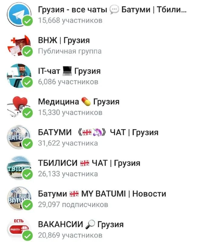 80+ полезных Telegram чатов для экспата в Грузии на любые тематики! — Батуми