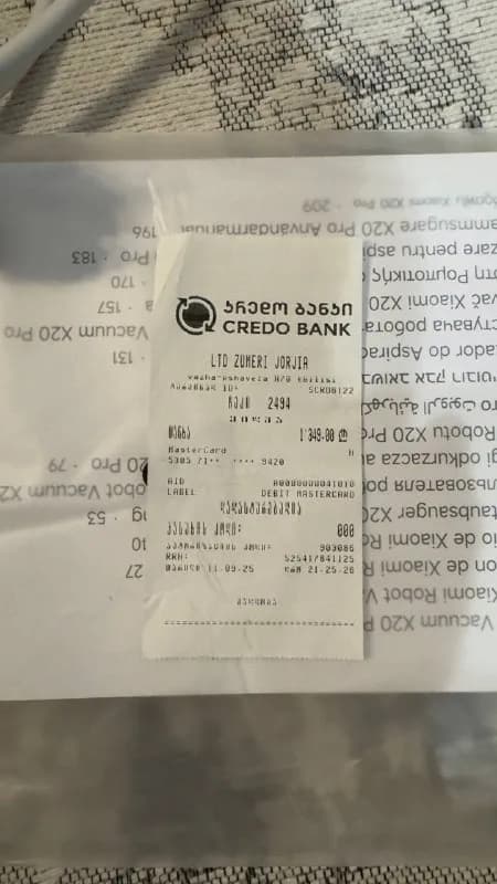 Xiaomi Robot Vacuum x20 Pro — Тбилиси — 700 ₾