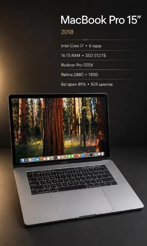MacBook Pro 15″ (2018) — отличный выбор для работы и учёбы — Батуми — 1 250 ₾