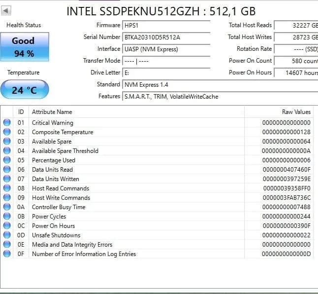 NVME INTEL SSDPEKNU512GZH 150Gel — Батуми — 150 ₾