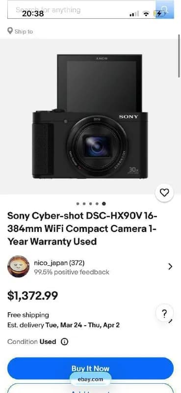 Sony Cyber-shot DSC-HX90V 16-384mm WiFi Compact Camera — Батуми — 500 $