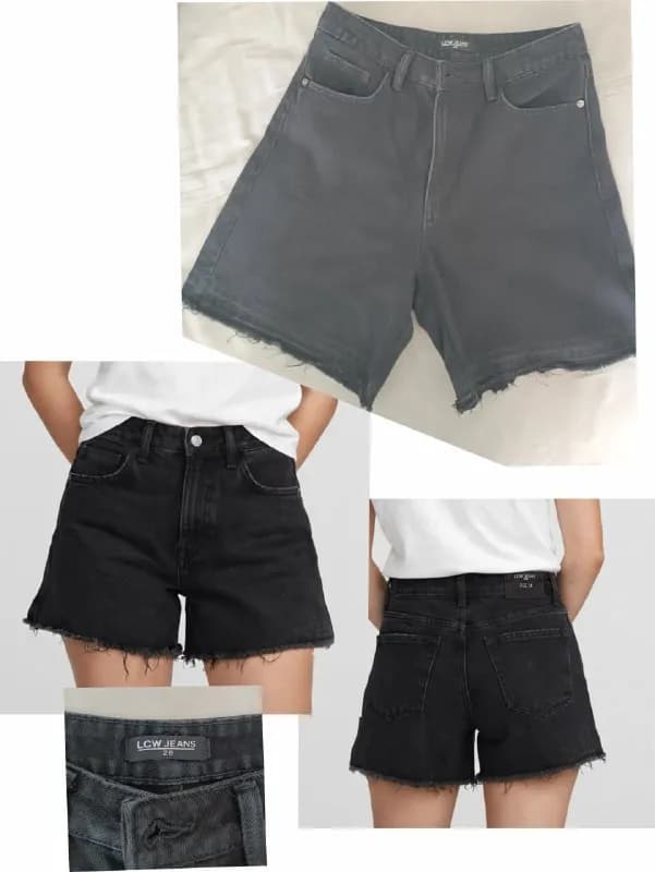 1. Продаю черные джинсовые шорты LCW JEANS — размер 28 с рваным низом — Батуми — 8 ₾