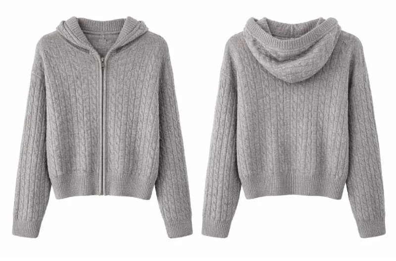 Grey knit hoodie size M — Тбилиси — 40 ₾