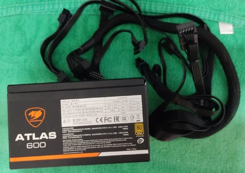 Cougar Atlas 600W (CGR BA-600), 80 PLUS Bronze, (4+4) Pins CPU, PCI-E *2. Полностью исправен, был в — Батуми — 80 ₾