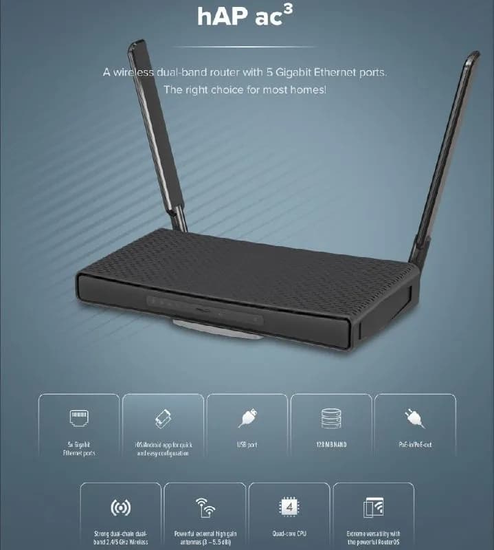 MikroTik hAP ac³ — мощный гигабитный роутер! 🚀 — Батуми — 290 ₾