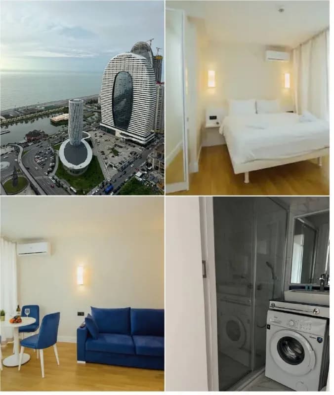 Номер 1+1 в Orbi City, вид на фонтаны — Батуми — 230 ₾
