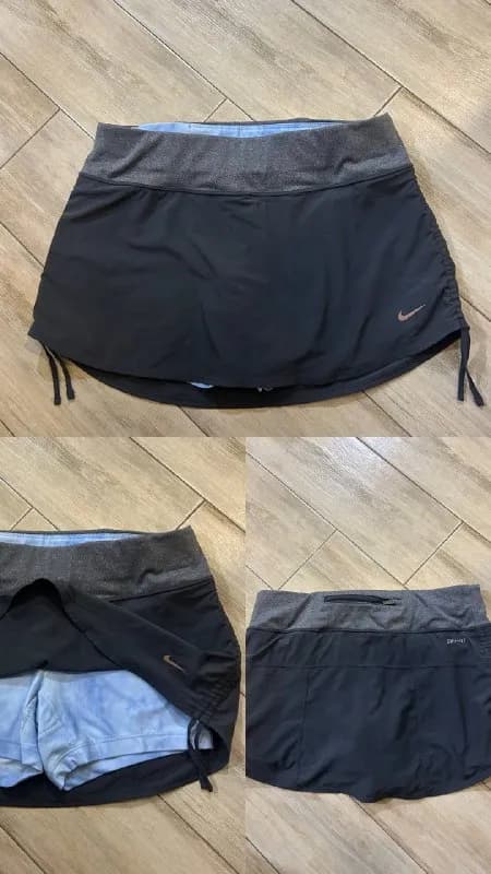 1. Nike dri-fit юбка с шортами внутри, сзади есть карман, и по бокам затяжки — размер S, 15 лари — Батуми — 15 ₾