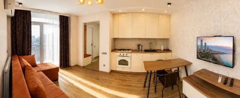 2+1 на ул. Шартава 27, первая сдача, 6 этаж, 68 м², центральное отопление, газ, духовка, посудомойка, две све — Батуми — 800 $