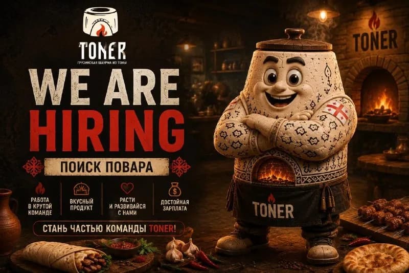 TONER GRILL ИЩЕТ ПОВАРА-УНИВЕРСАЛА — Тбилиси — 9 ₾