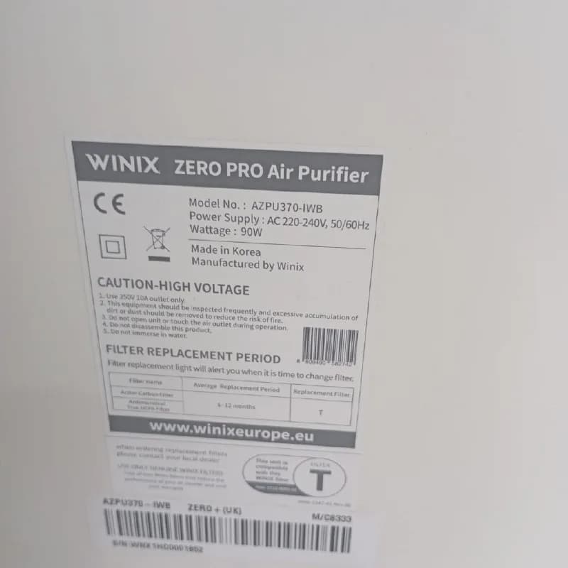 Winix Zero Pro (AZPU370-IWB) 💨 — Тбилиси — 250 ₾