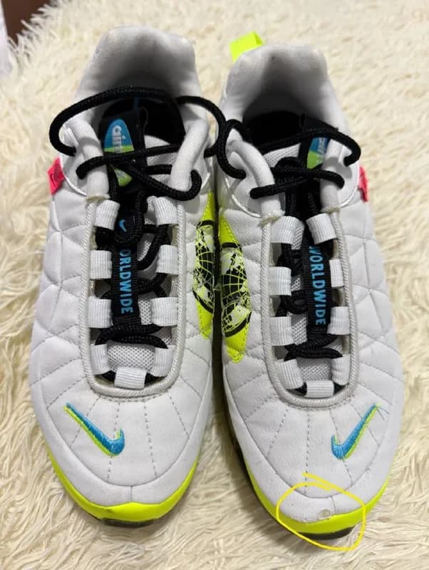 Nike Air MX-720-818 Worldwide Pack, цвет White/Black–Blue Fury–Volt, артикул CT1282-100. — Батуми — 120 ₾