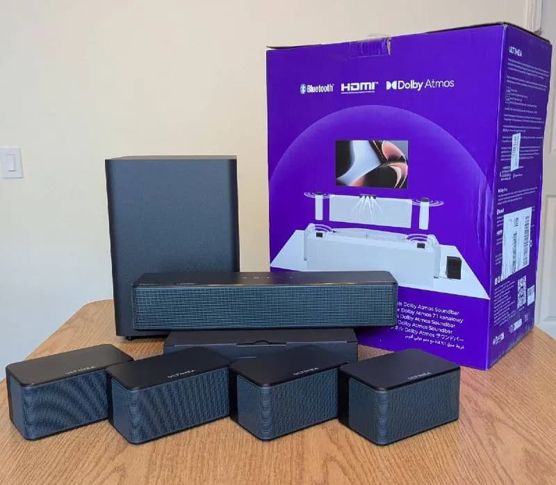 ULTIMEA Poseidon D80 Boom, домашний кинотеатр 7.1 Dolby Atmos, 500Вт, беспроводной сабвуфер, 2 тылов — Батуми — 1 000 ₾
