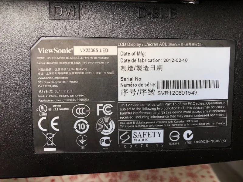 Viewsonic 23 дюйма, состояние отличное, VGA/DVI. С HDMI через переходник — Ереван — 5 000 ₽