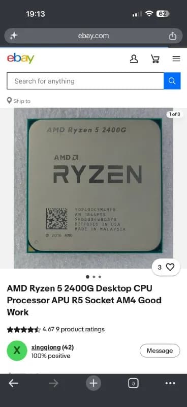 Процессор Ryzen 5 2400G — Тбилиси — 90 ₾