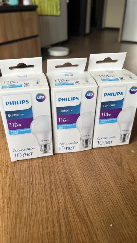 LED-ЛАМПОЧЕК PHILIPS 11W E27 6500K 950 ЛЮМЕН 3ШТ. — Тбилиси — 15 ₾