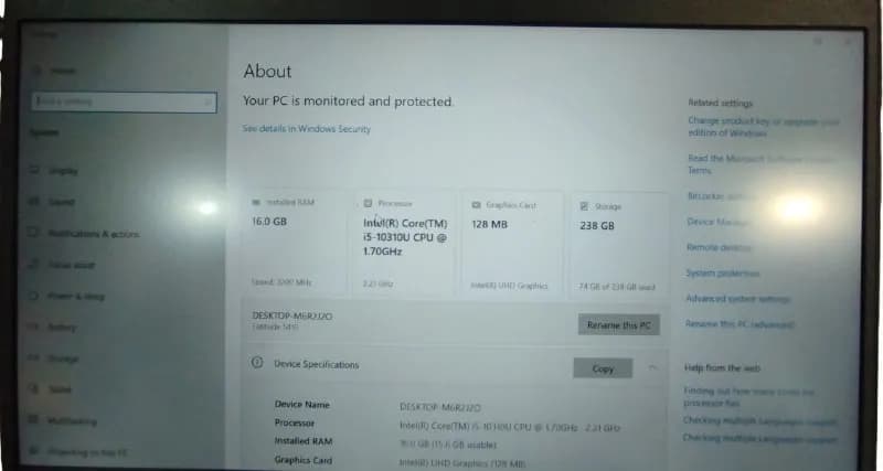 Dell Latitude 5410 I5-10310U, 16 RAM, 256 SSD. — Тбилиси — 600 ₾
