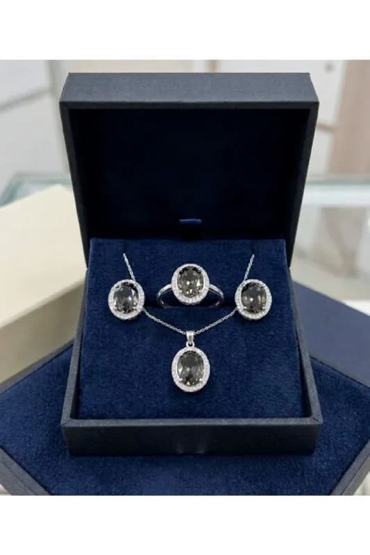 Серебряный комплект кольцо кулон серёжки — Батуми — 180 ₾