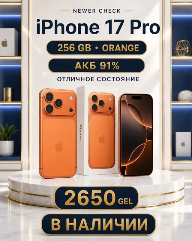 iPhone 17 Pro 256 GB — Orange — Батуми — 2 650 ₾