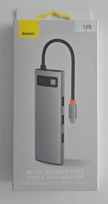 USB-C хаб Baseus Metal Gleam 8-Port Type-C Hub Adapter. — Тбилиси — 50 ₾