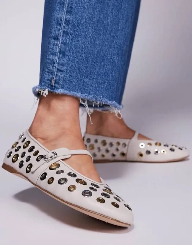 Steve Madden Rejoice-S кремовые балетки с люверсами — Батуми — 160 ₾