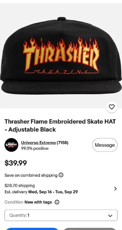 Кепка Thrasher универсальный размер — Батуми — 30 ₾
