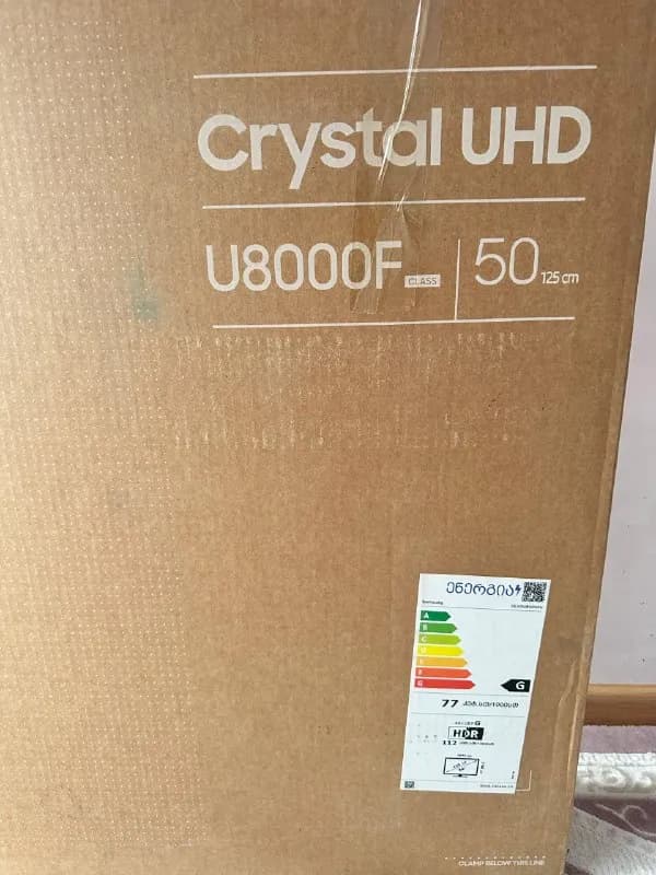 Samsung UE50DU8000F в использовании был меньше месяца, ребенок игрушкой попал по экрану. Новый стоит — Батуми — 1 250 ₾