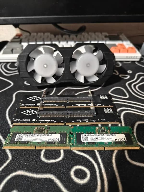 DDR5 SODIMM 2×8 gb 5600 MHz (банки микрон) + адаптеры для ПК + aRGB Кулер (ставится поверх памяти). За — Тбилиси — 350 ₾