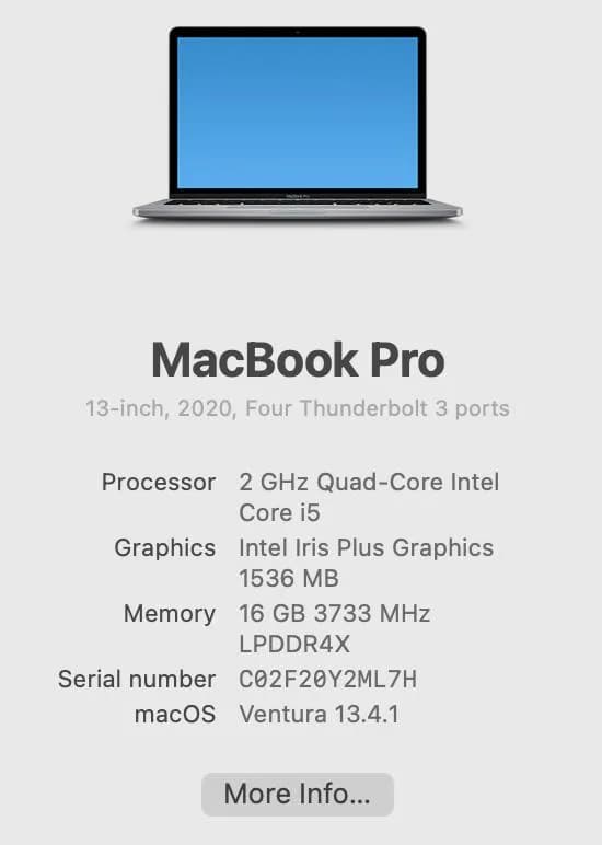 MacBook Pro 13 (2020) / 16 GB / 4 Thunderbolt — Тбилиси — 1 400 ₾