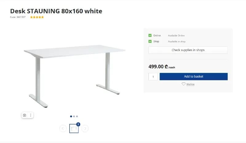 Большой рабочий стол 160×80 — Батуми — 250 ₾