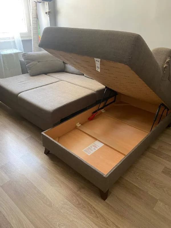 Enza Home раскладной угловой с двумя большими ящиками для хранения, сиденье плотное, на обивке есть — Стамбул — 3 000 ₺