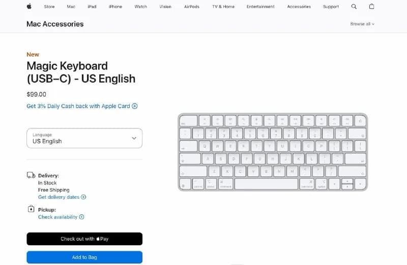 Apple — Magic Keyboard (USB-C) MXCL3LL/A — White — Ереван — 29 000 ֏
