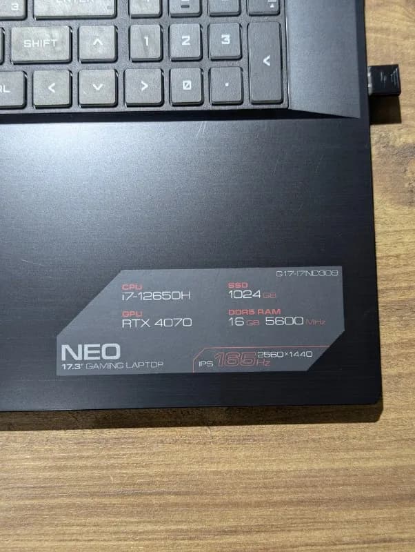 17.3» Ноутбук ARDOR GAMING NEO G17-I7ND309. — Батуми — 3 200 ₾