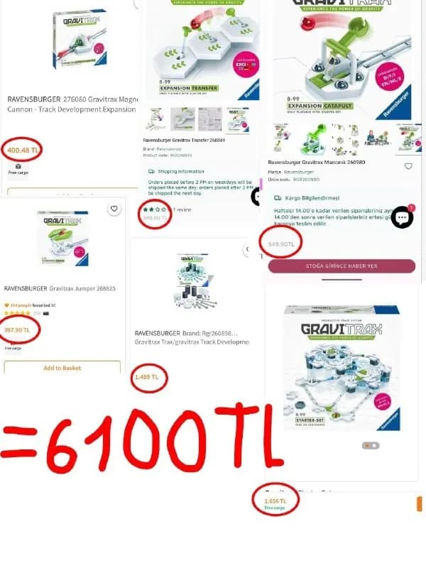 Gravi Trax 6 наборов, включая starter и extension — Анталия — 2 000 ₺
