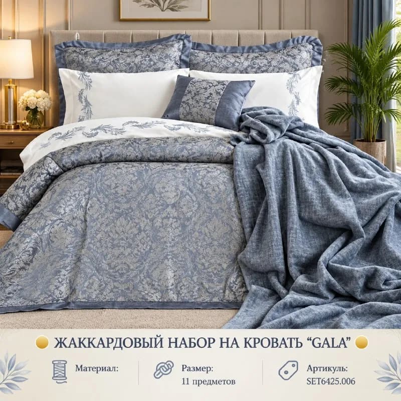 ЖАККАРДОВЫЙ НАБОР НА КРОВАТЬ ''GALA'' 🟡 — Стамбул — 183 $