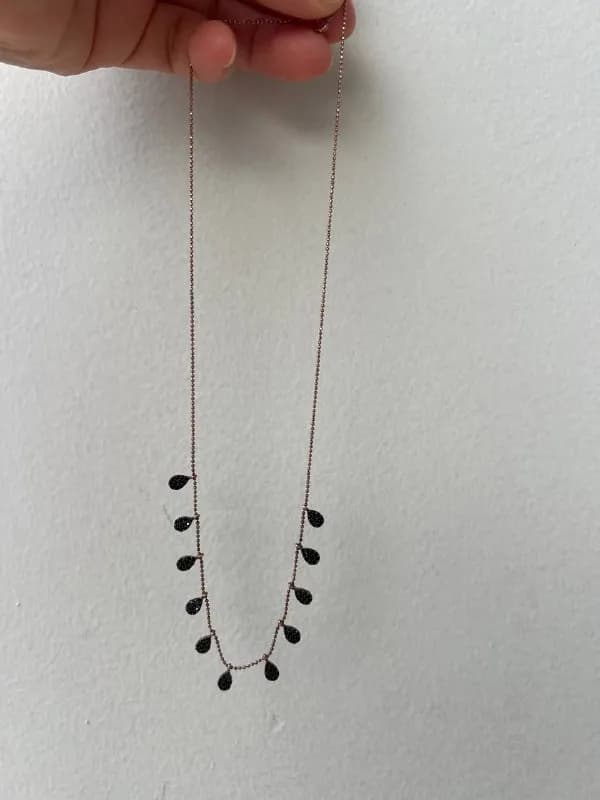Ожерелье из серебра 925 пробы с чёрным агатом — Батуми — 35 ₾