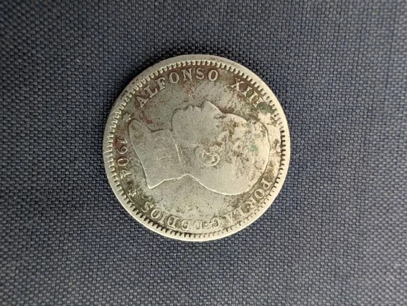 Испанская песета 1904 года, серебро — Тбилиси — 50 ₾