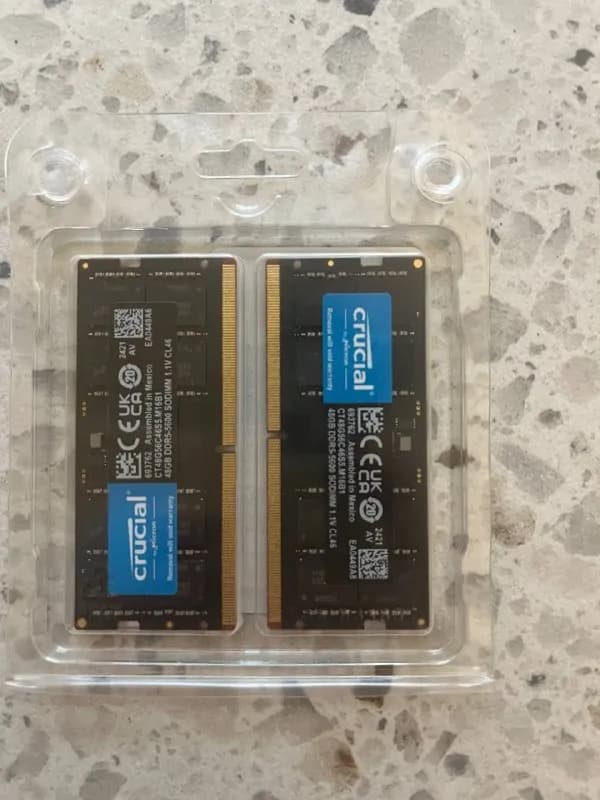 Память для ноутбука SODIMM DRR5-5600 96 Gb kit (2×48Gb) Crucial CT2K48G56C46S5 — 1500$. — Батуми — 1 500 $