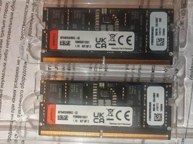 Продаю оперативную память Kingston Fury Impact ddr5 so-dimm 4800 mhz 2×16 gb. Тайминги CL 38. Не под — Батуми