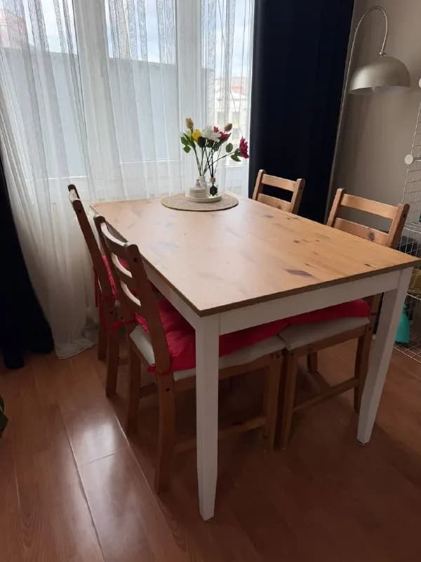 Стол и четыре стула IKEA MASA LERHAMN — Стамбул — 10 000 ₺
