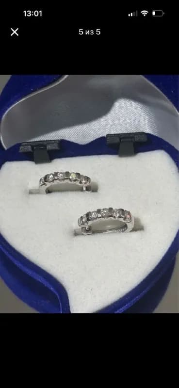Серьги из белого золота 14K с бриллиантами — Батуми — 600 $