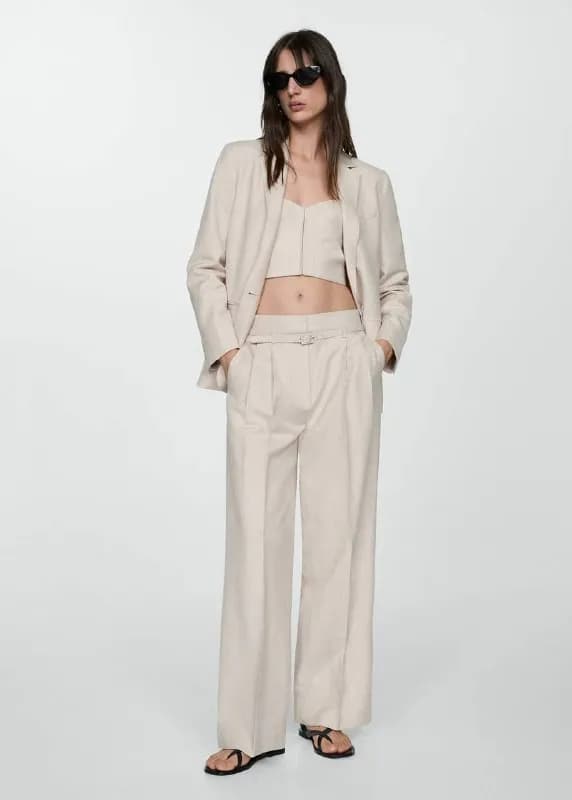 MANGO Льняной костюм сет (топ + брюки с поясом) — Тбилиси — 85 ₾