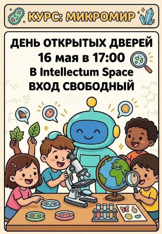 16 мая, в субботу в 17:00 мы открываем двери настоящей научной лаборатории в Intellectum Space! (бес — Батуми