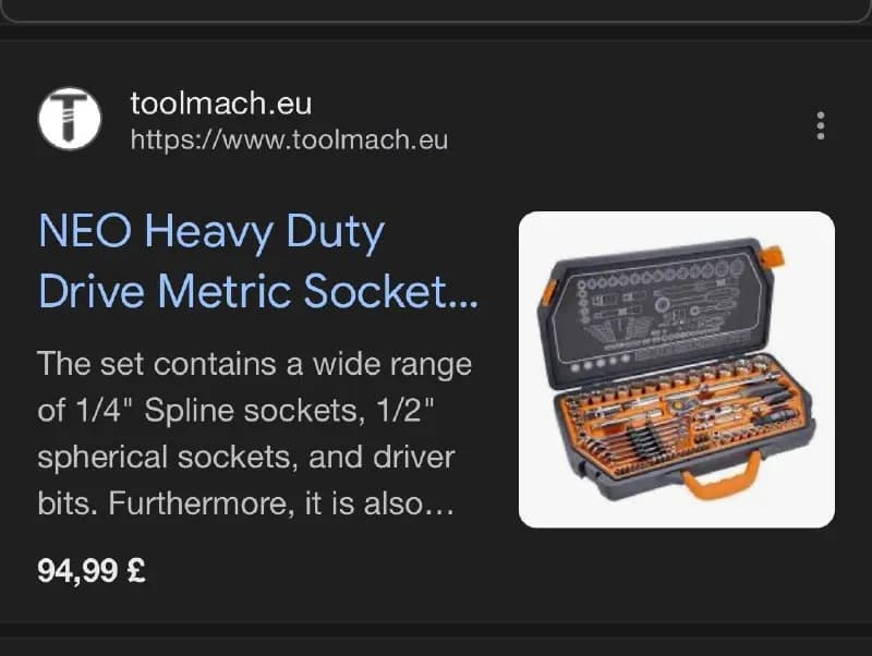 NEO Heavy Duty Drive Metric Socket Set — профессиональный набор инструментов с большим количеством г — Батуми — 150 ₾