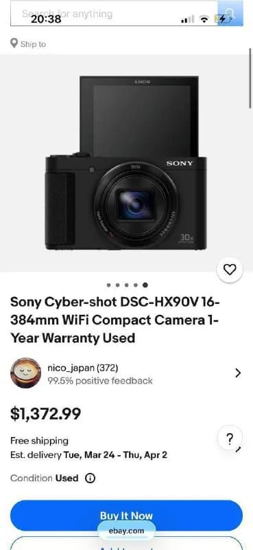 Sony Cyber-shot DSC-HX90V Compact Camera — Батуми — 500 $