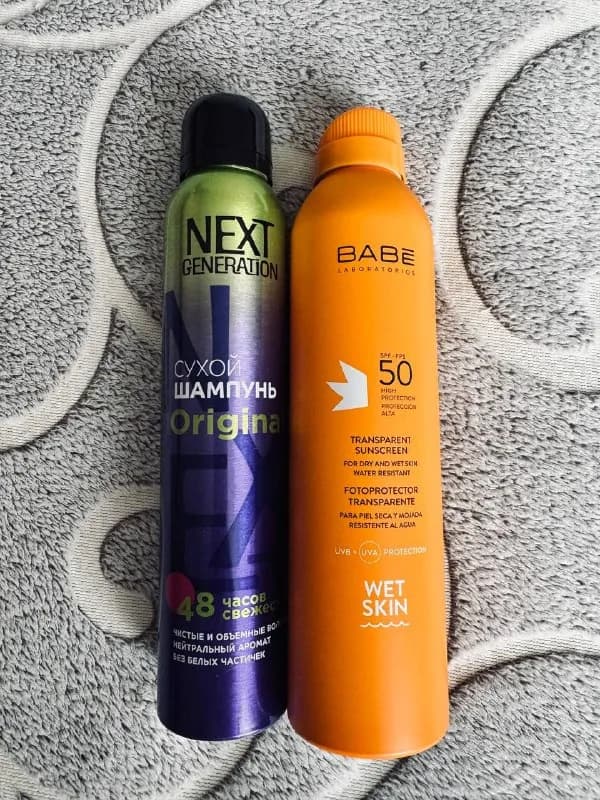 Солнцезащитный спрей SPF50 и сухой шампунь — Батуми — 45 ₾