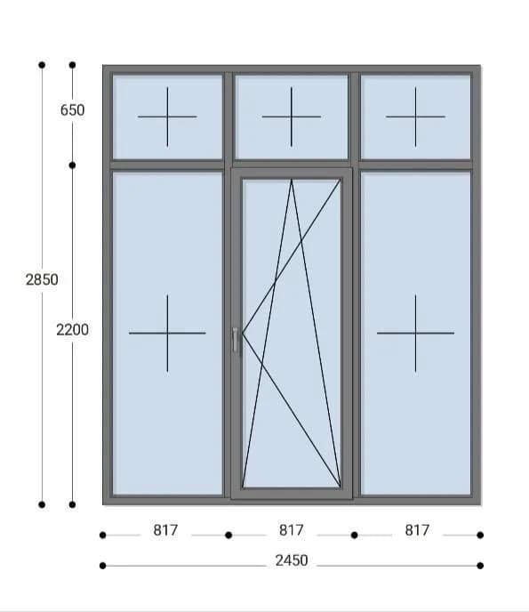 Пластиковое окно 2,45×2.85 — Батуми — 300 ₾