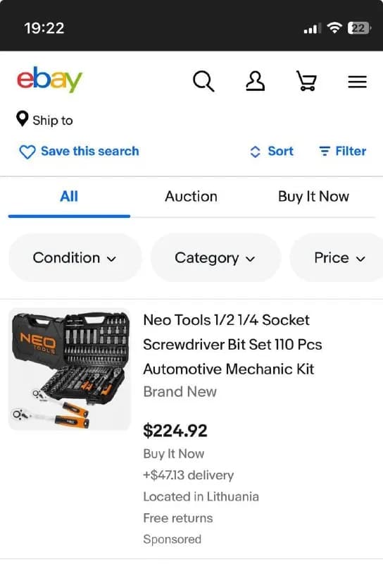 NEO Heavy Duty Drive Metric Socket Set — профессиональный набор инструментов с большим количеством г — Батуми — 150 ₾